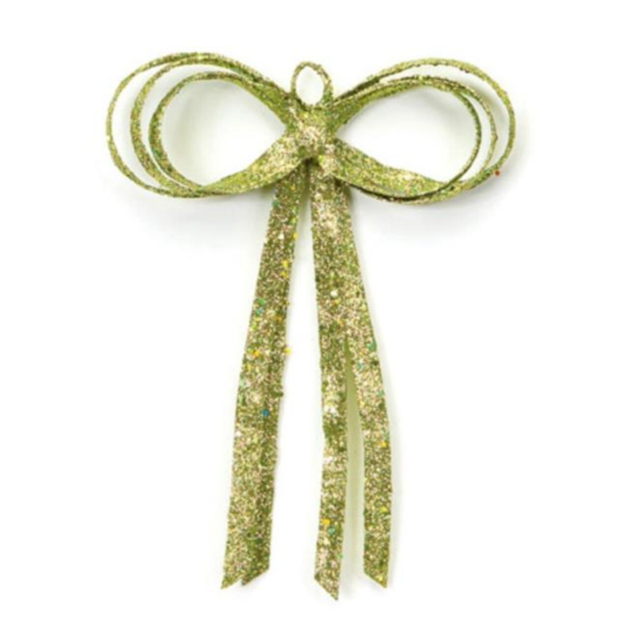 CC Christmas Decor 17103506 16 in. Christmas Brites Glitter Drenched Green Bow Decoration